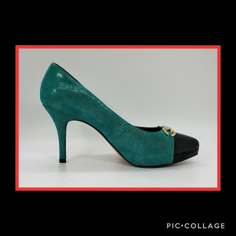 WHBM Teal & Black Heels Size 7 - Picture 5 of 8
